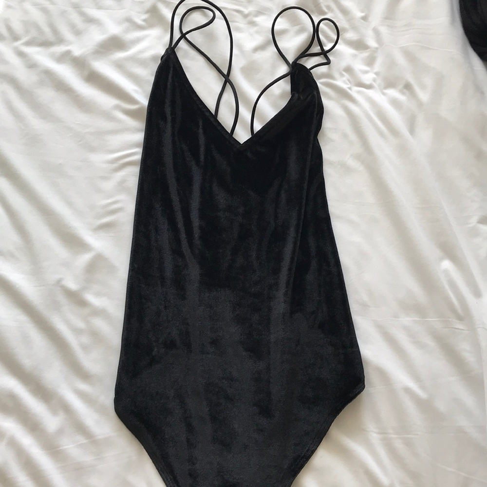 Velvet Open Back Bodysuit